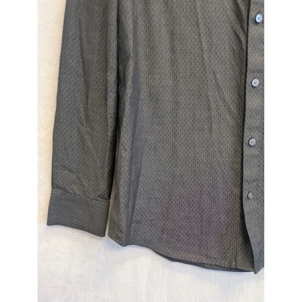 Banana Republic Mens Slim Fit Non Iron Button Down Shirt Gray Dot Pattern Size M